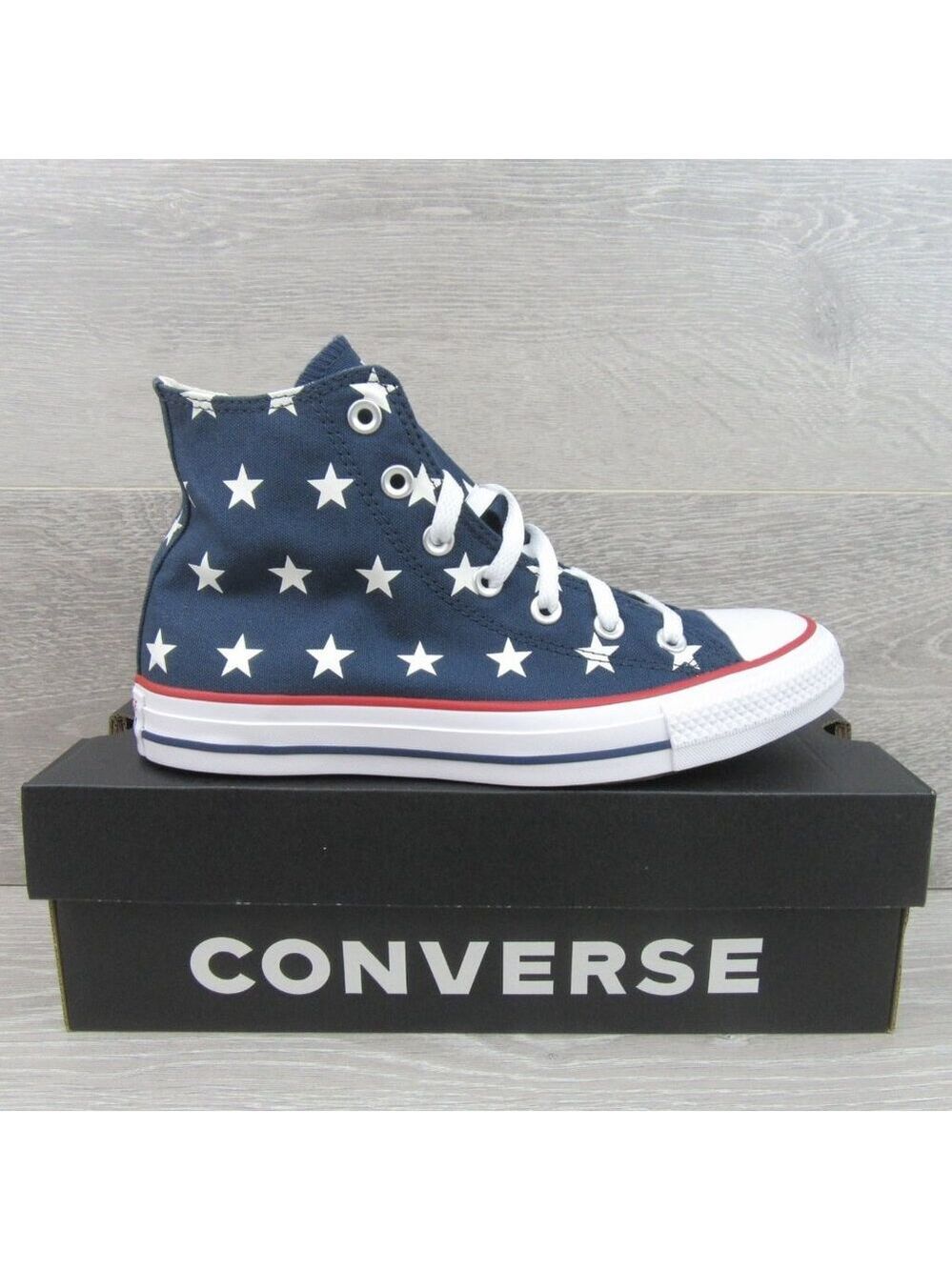 Converse Chuck Taylor All Star HI Archive Stars Womens Size 7.5 Navy NEW - Picture 2 of 14